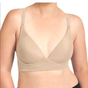 Kindred Bravely Womens Maravella Luxe Nursing Bra Size 32D Nude Cream Maternity